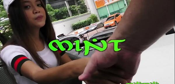  Brace-faced cute Thai babe filmed with her first ever white cock